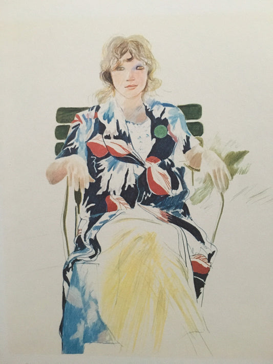 Vintage 1978 DAVID HOCKNEY - "Celia, Carennac, 1971" Print - Hockney Art - Hockney Wall Art - 8 x 8.12 Inches