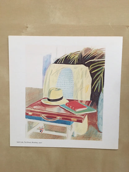 Vintage 1978 DAVID HOCKNEY - "Still Life, Taj Hotel, Bombay, 1977" Print - Hockney Art - Hockney Wall Art - 8 x 8.12 Inches