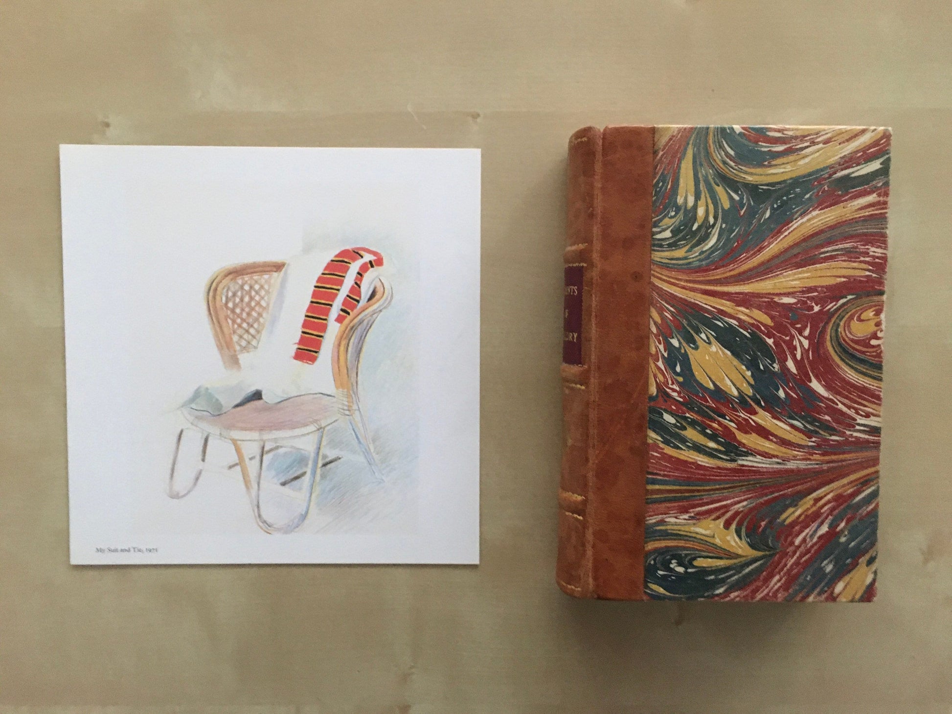 Vintage 1978 DAVID HOCKNEY - "My Suit and Tie, 1971" Print - Hockney Art - Hockney Wall Art - 8 x 8.12 Inches