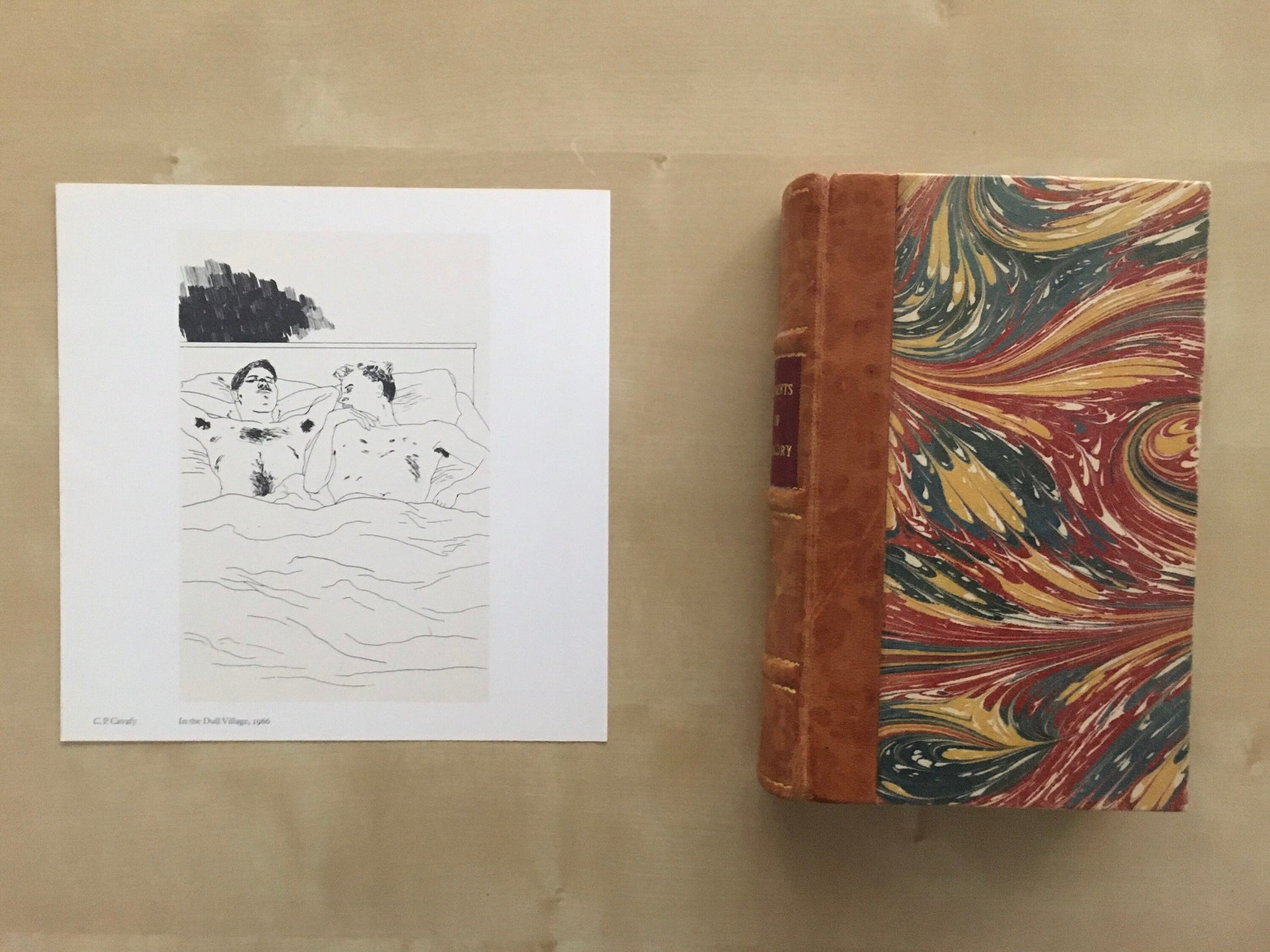 Vintage 1978 DAVID HOCKNEY - "C.P. Cavafy, In the Dull Village, 1966" Print - Hockney Art - Hockney Wall Art - 8 x 8.12 Inches