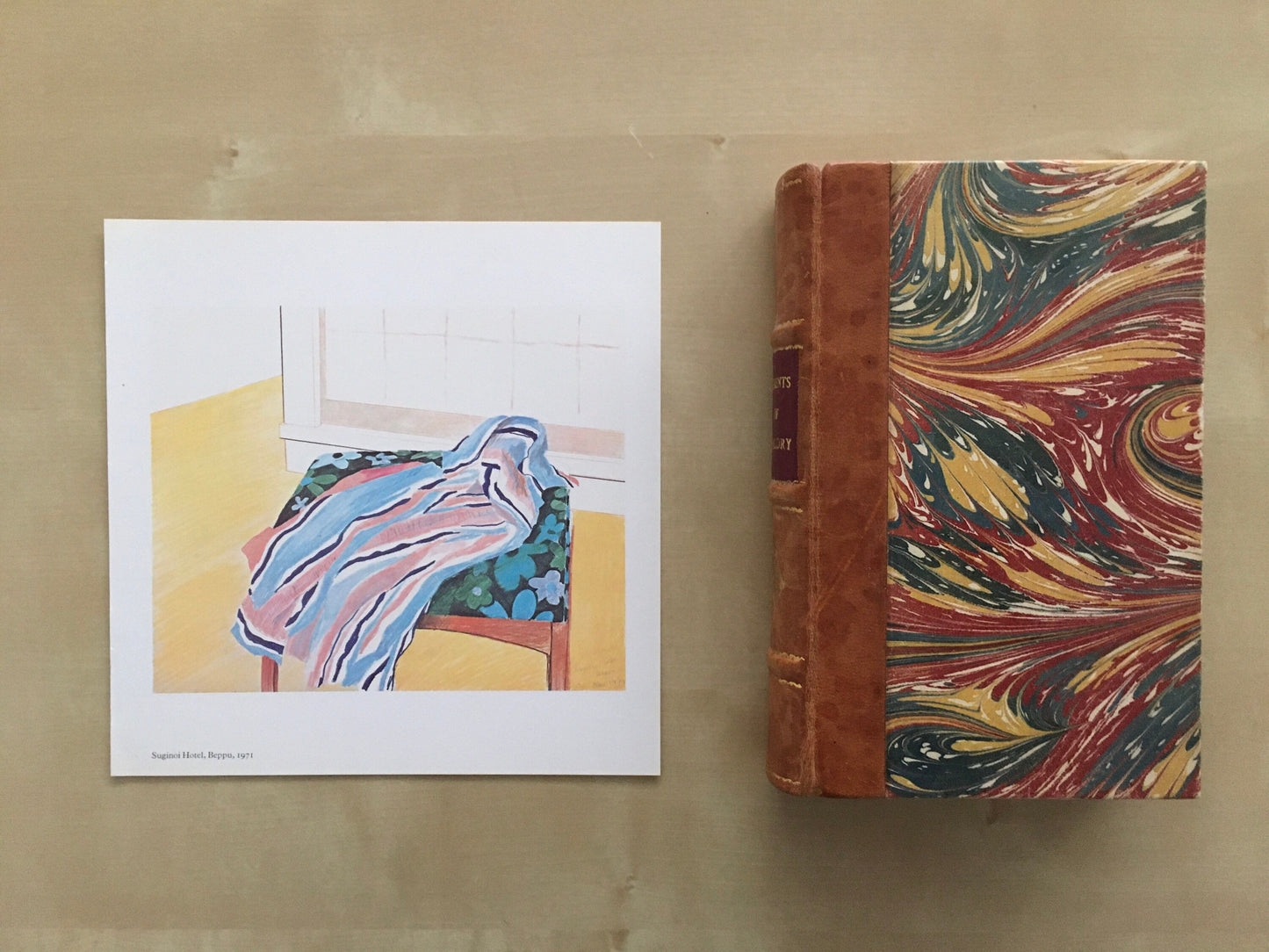 1978 DAVID HOCKNEY - "Suginoi Hotel, Beppu, 1971" Print - Hockney Art - Hockney Wall Art - Vintage Print - 8 x 8.12 Inches