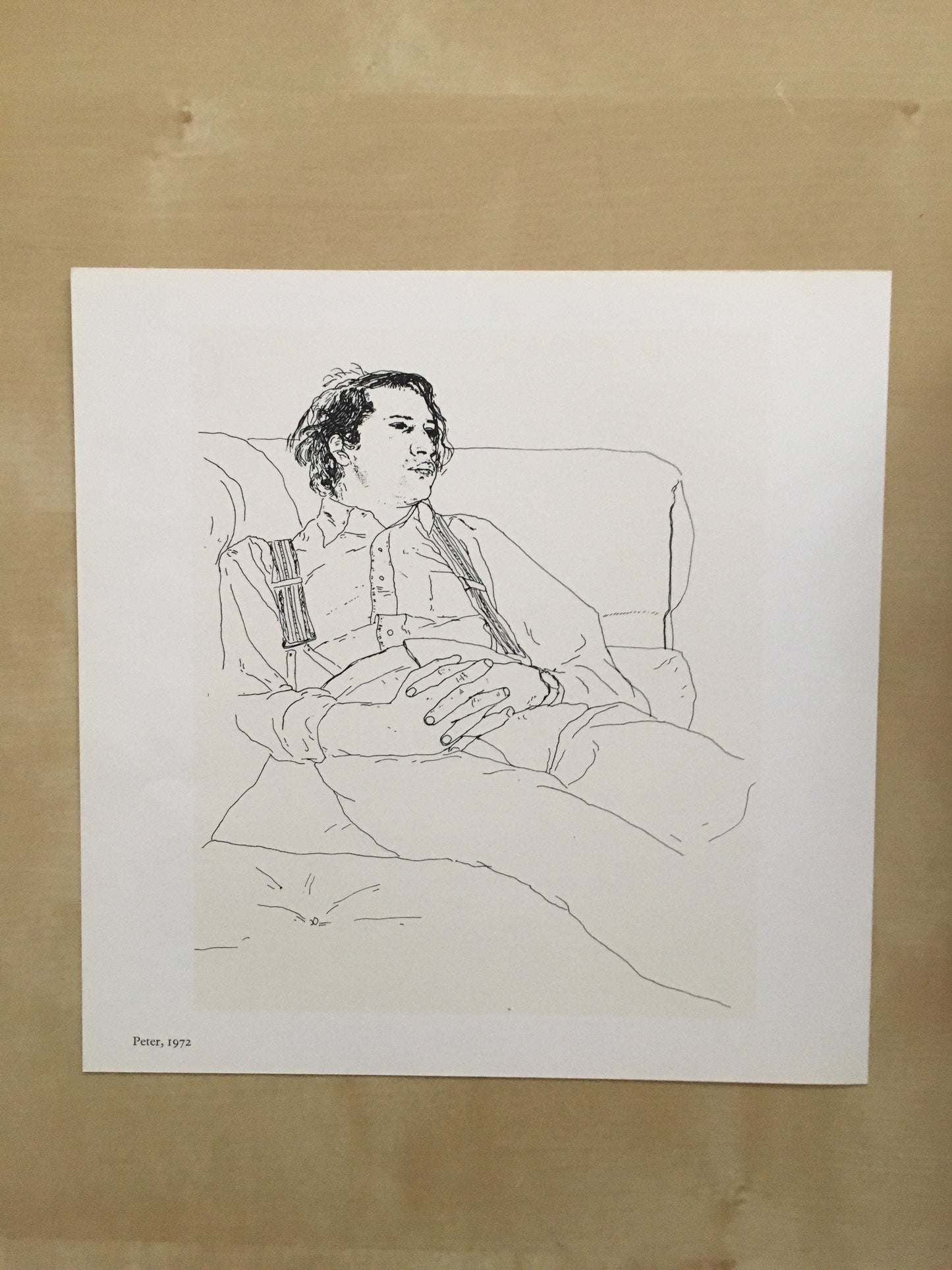 1978 DAVID HOCKNEY - "Peter, 1972" Print - Hockney Art - Hockney Wall Art - Vintage Print - 8 x 8.12 Inches