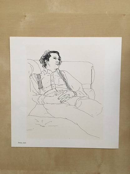 1978 DAVID HOCKNEY - "Peter, 1972" Print - Hockney Art - Hockney Wall Art - Vintage Print - 8 x 8.12 Inches