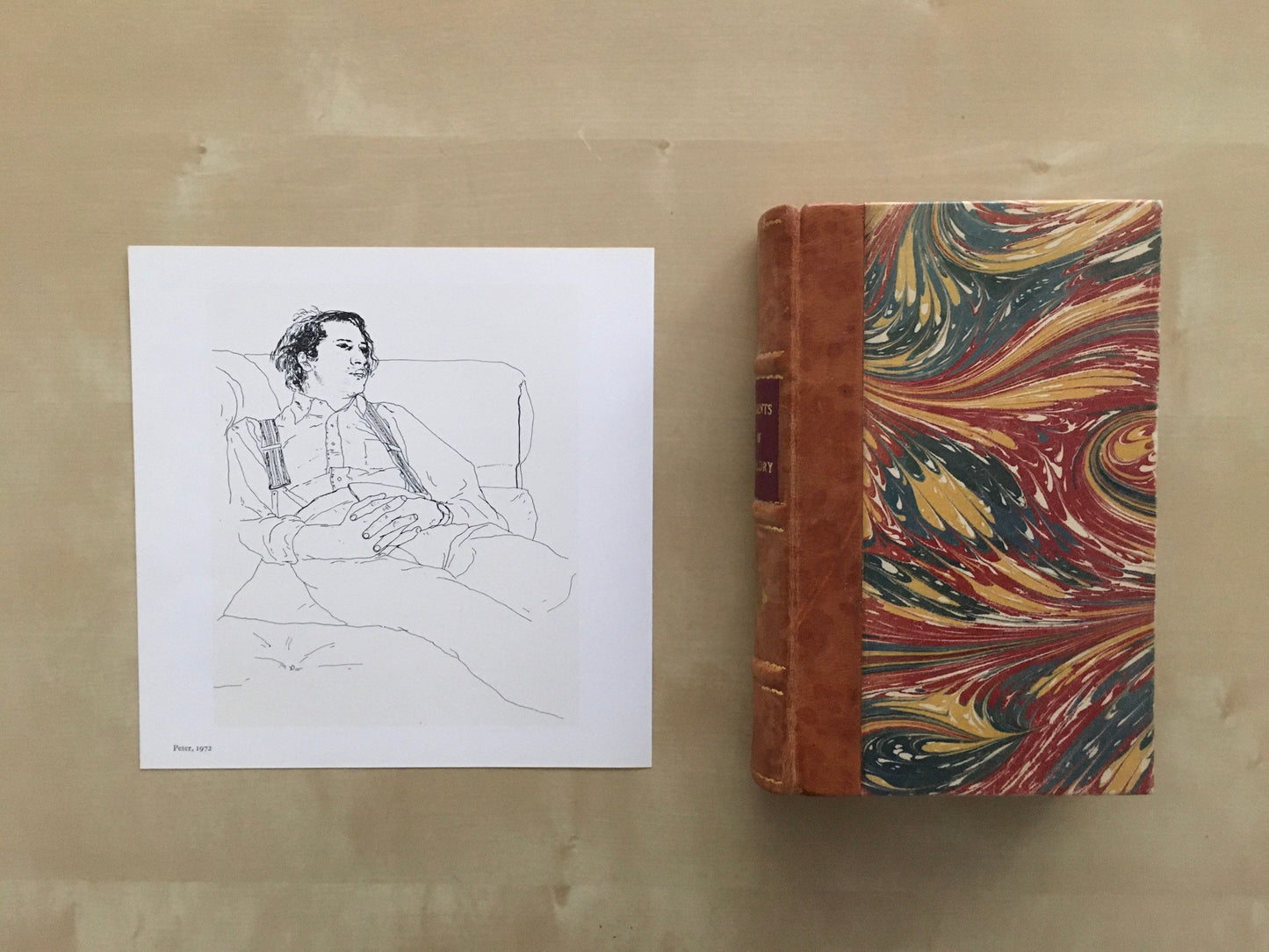 1978 DAVID HOCKNEY - "Peter, 1972" Print - Hockney Art - Hockney Wall Art - Vintage Print - 8 x 8.12 Inches