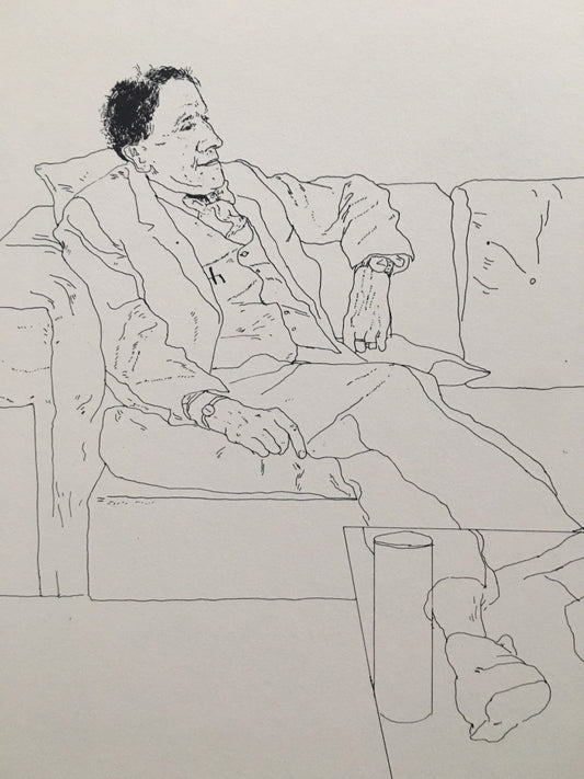 1978 DAVID HOCKNEY - "My Father, 1972" Print - Hockney Art - Hockney Wall Art - Vintage Print - 8 x 8.12 Inches