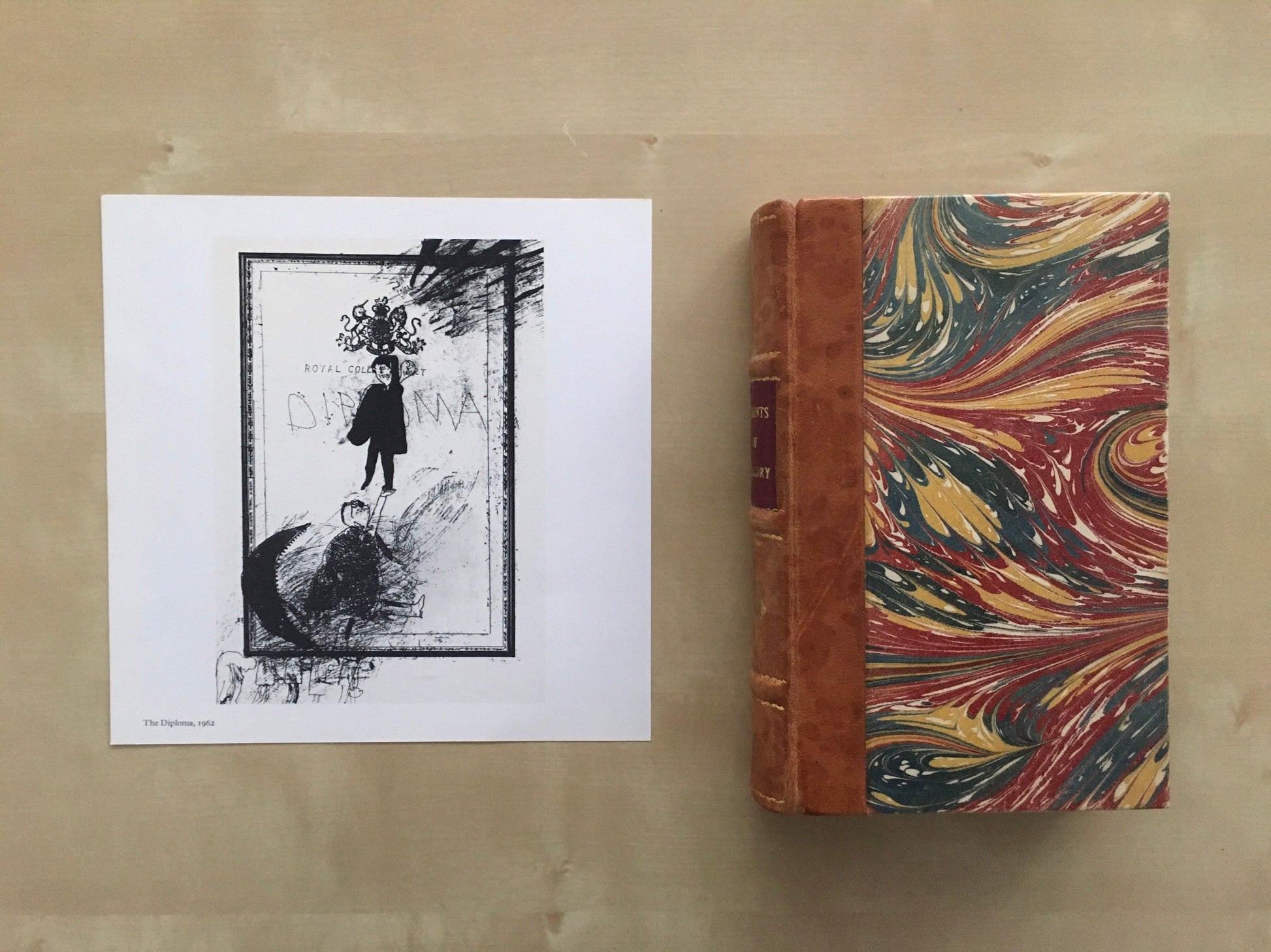 1978 DAVID HOCKNEY - "The Diploma, 1962" Print - Hockney Art - Hockney Wall Art - Vintage Print - 8 x 8.12 Inches