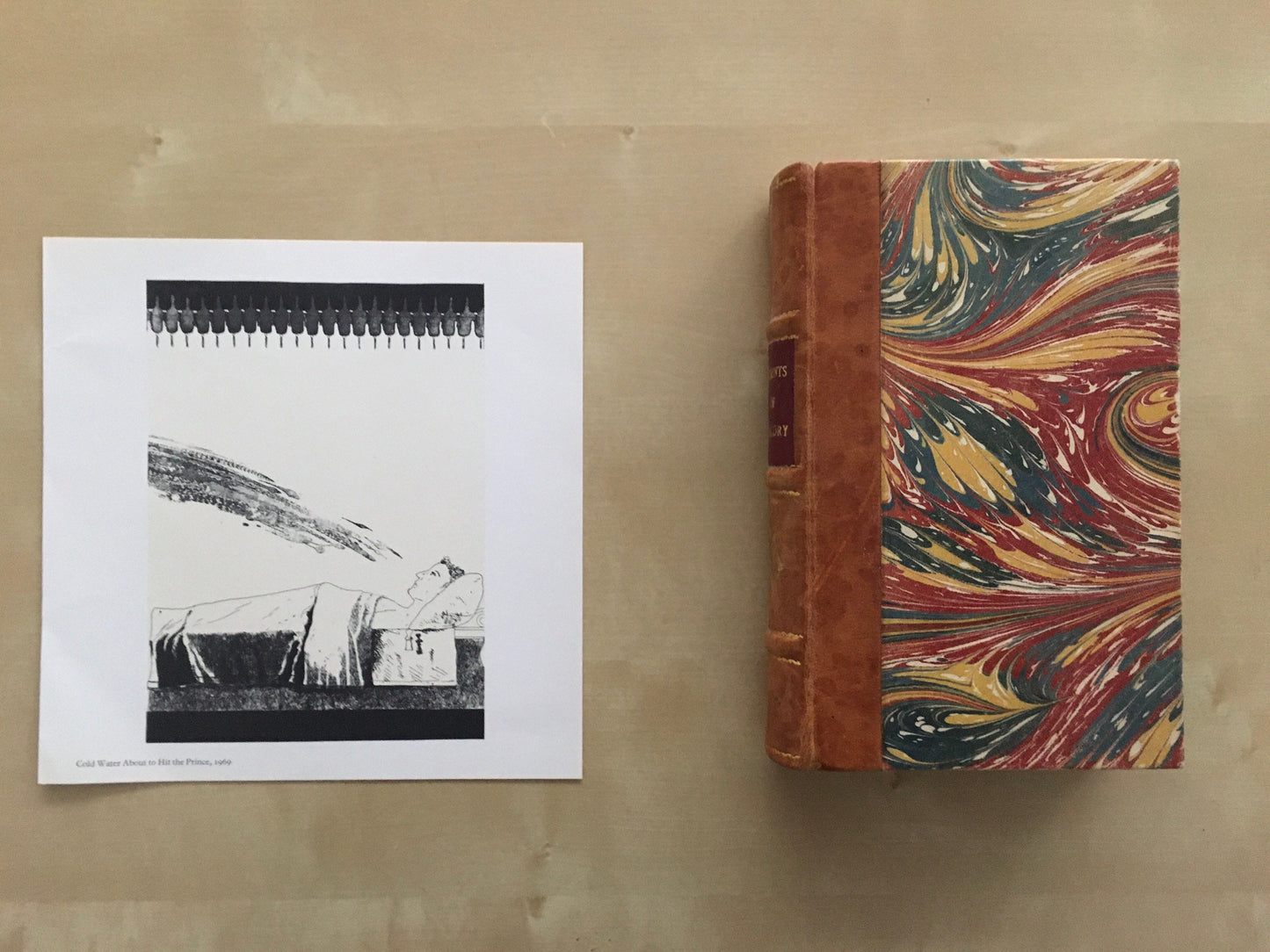 Vintage 1978 DAVID HOCKNEY - "Cold Water About to Hit the Prince, 1969" Print - Hockney Art - Hockney Wall Art - 8 x 8.12 Inches