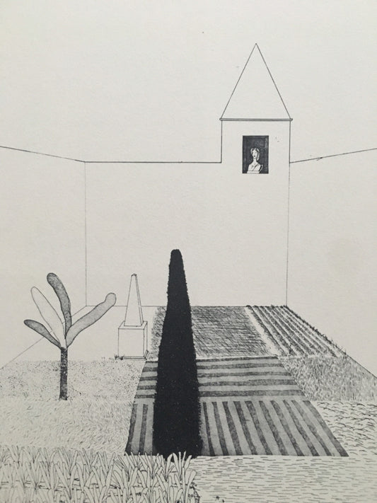 Vintage 1978 DAVID HOCKNEY - "Rapunzel Growing in the Garden, 1969" Print - Hockney Art - Hockney Wall Art - 8 x 8.12 Inches