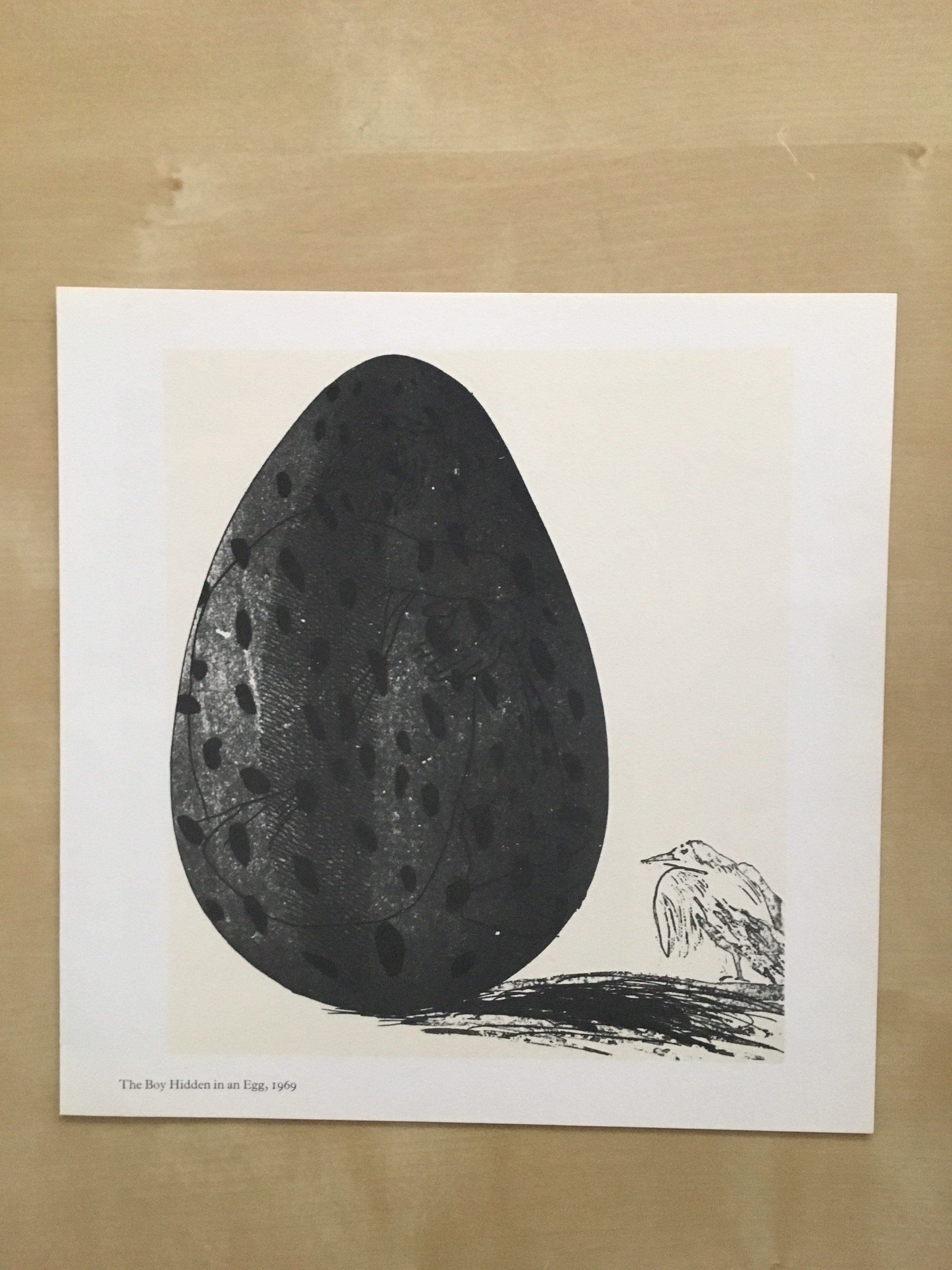 Vintage 1978 DAVID HOCKNEY - "The Boy Hidden in an Egg, 1969" Print - Hockney Art - Hockney Wall Art - 8 x 8.12 Inches