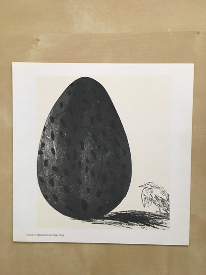 Vintage 1978 DAVID HOCKNEY - "The Boy Hidden in an Egg, 1969" Print - Hockney Art - Hockney Wall Art - 8 x 8.12 Inches