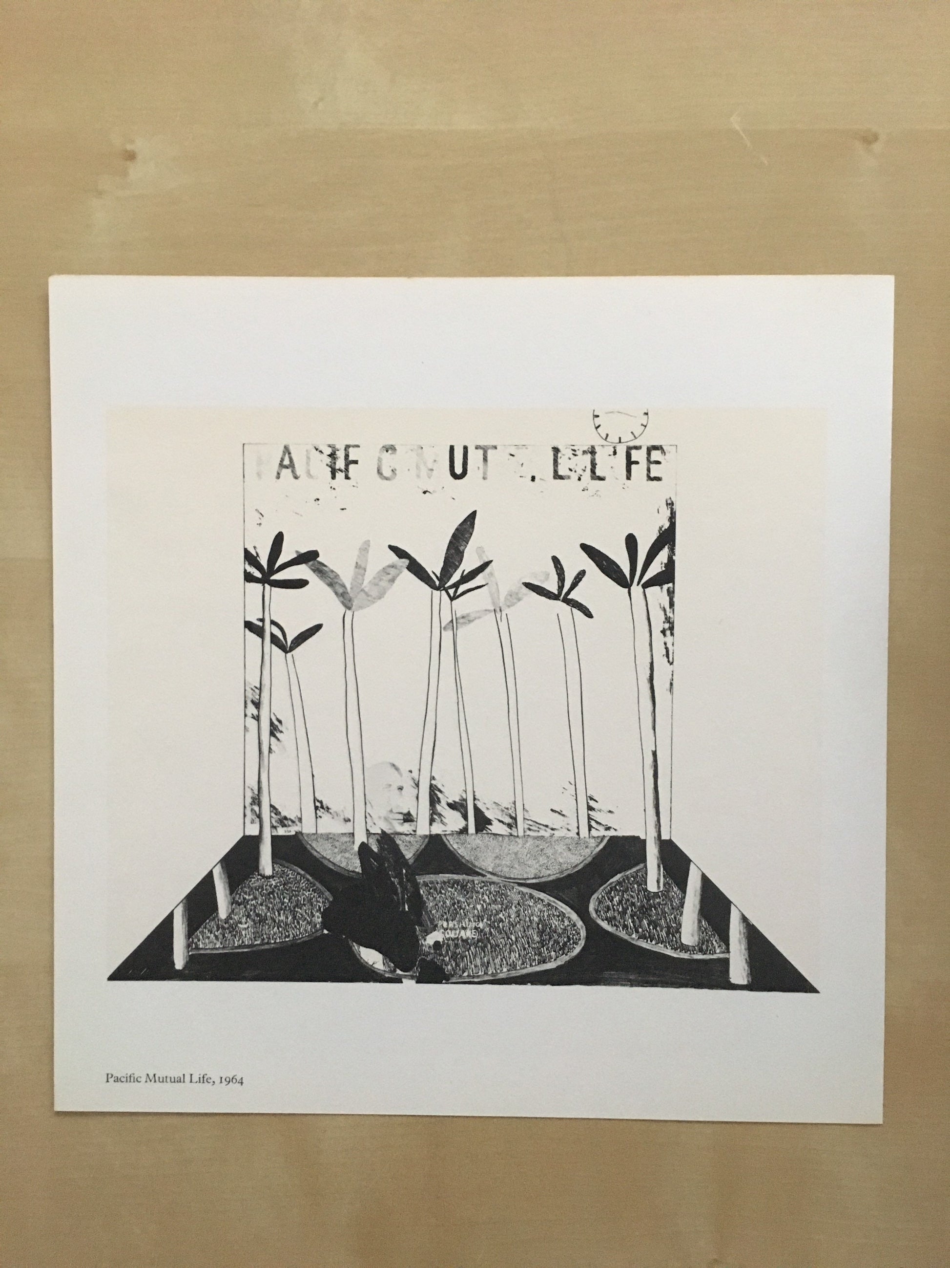 1978 DAVID HOCKNEY - "Pacific Mutual Life, 1964" Print - Hockney Art - Hockney Wall Art - Vintage Print - 8 x 8.12 Inches