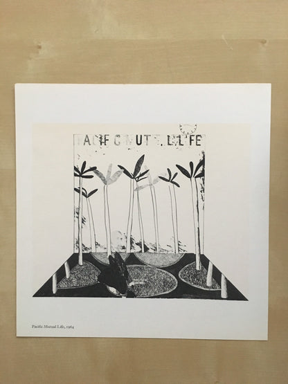 1978 DAVID HOCKNEY - "Pacific Mutual Life, 1964" Print - Hockney Art - Hockney Wall Art - Vintage Print - 8 x 8.12 Inches