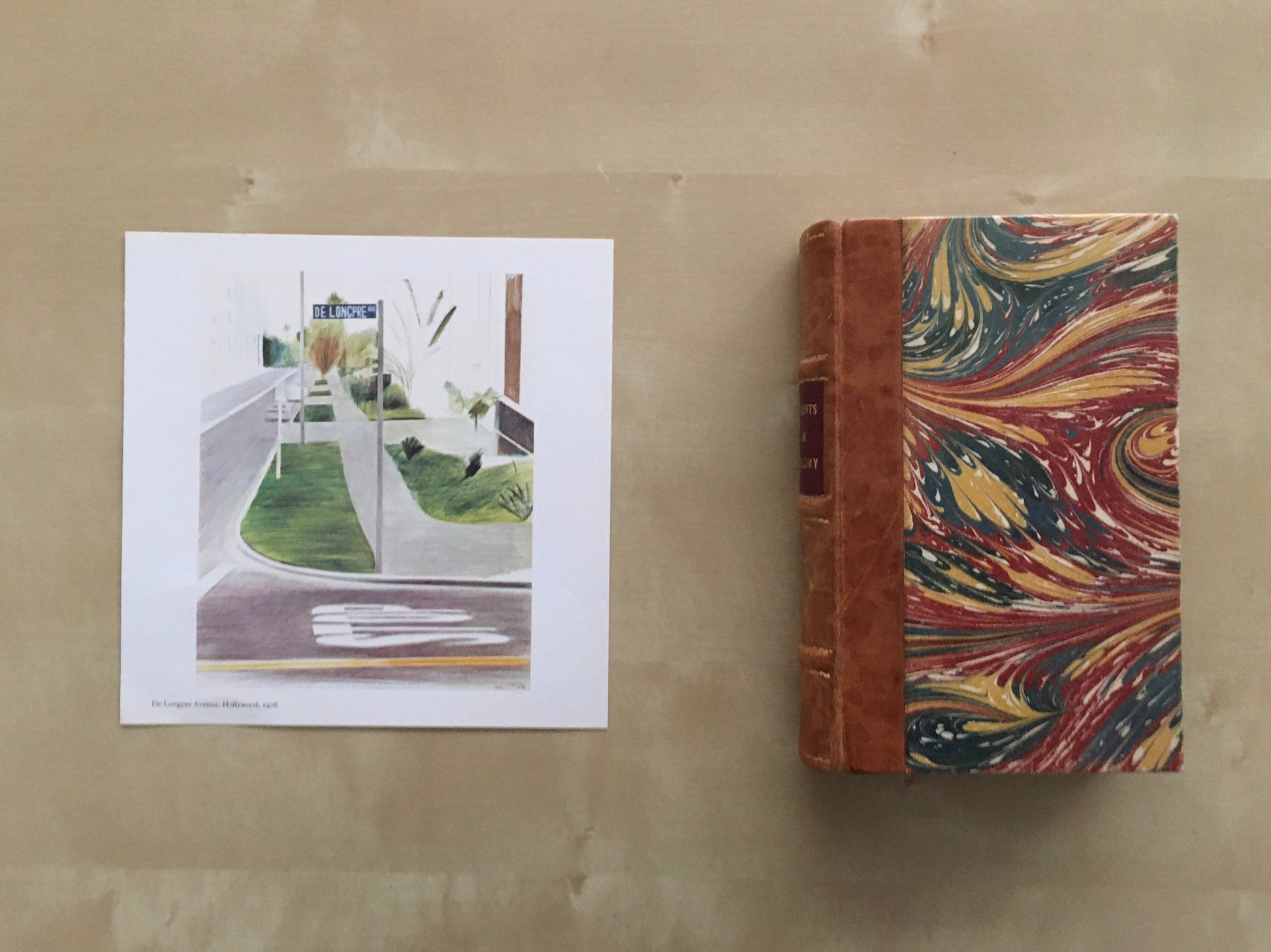 1978 DAVID HOCKNEY - "De Longpre Avenue, Hollywood, 1976" Print - Hockney Art - Hockney Wall Art - Vintage Print - 8 x 8.12 Inches