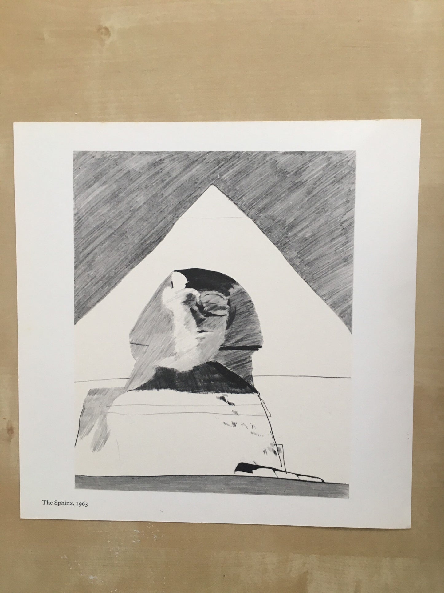 1978 DAVID HOCKNEY - "The Sphinx, 1963" Print - Hockney Art - Hockney Wall Art - Vintage Print - 8 x 8.12 Inches
