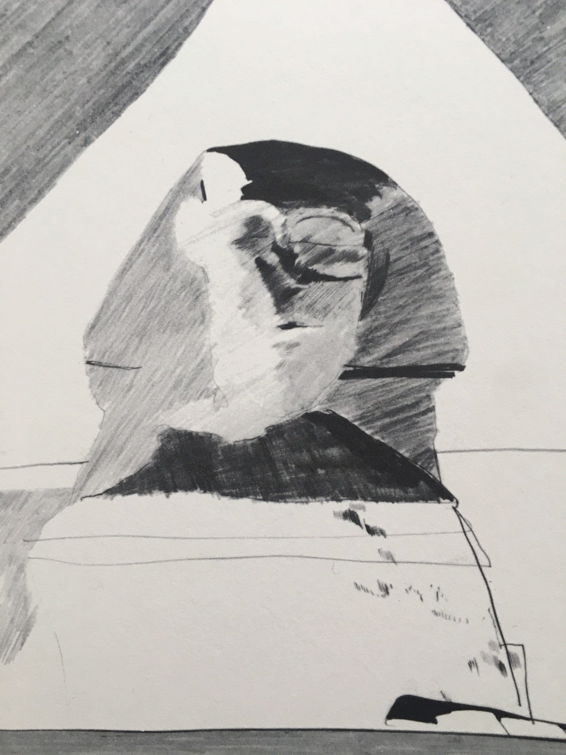 1978 DAVID HOCKNEY - "The Sphinx, 1963" Print - Hockney Art - Hockney Wall Art - Vintage Print - 8 x 8.12 Inches