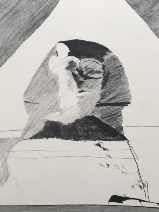 1978 DAVID HOCKNEY - "The Sphinx, 1963" Print - Hockney Art - Hockney Wall Art - Vintage Print - 8 x 8.12 Inches
