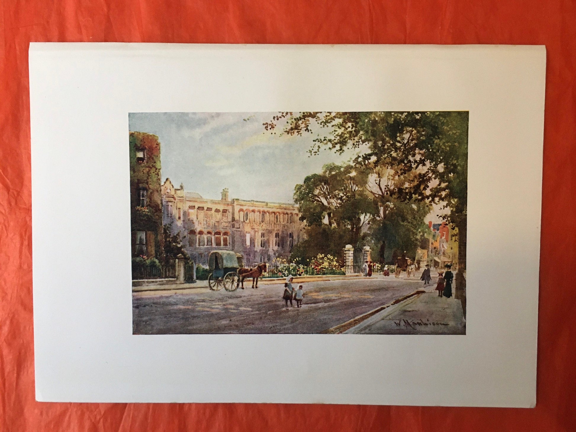 1907 CAMBRIDGE - ADDENBROKE'S HOSPITAL in Trumpington Street - William Mathison - Cambridge University - Cambridge Painting - 116 Years Old