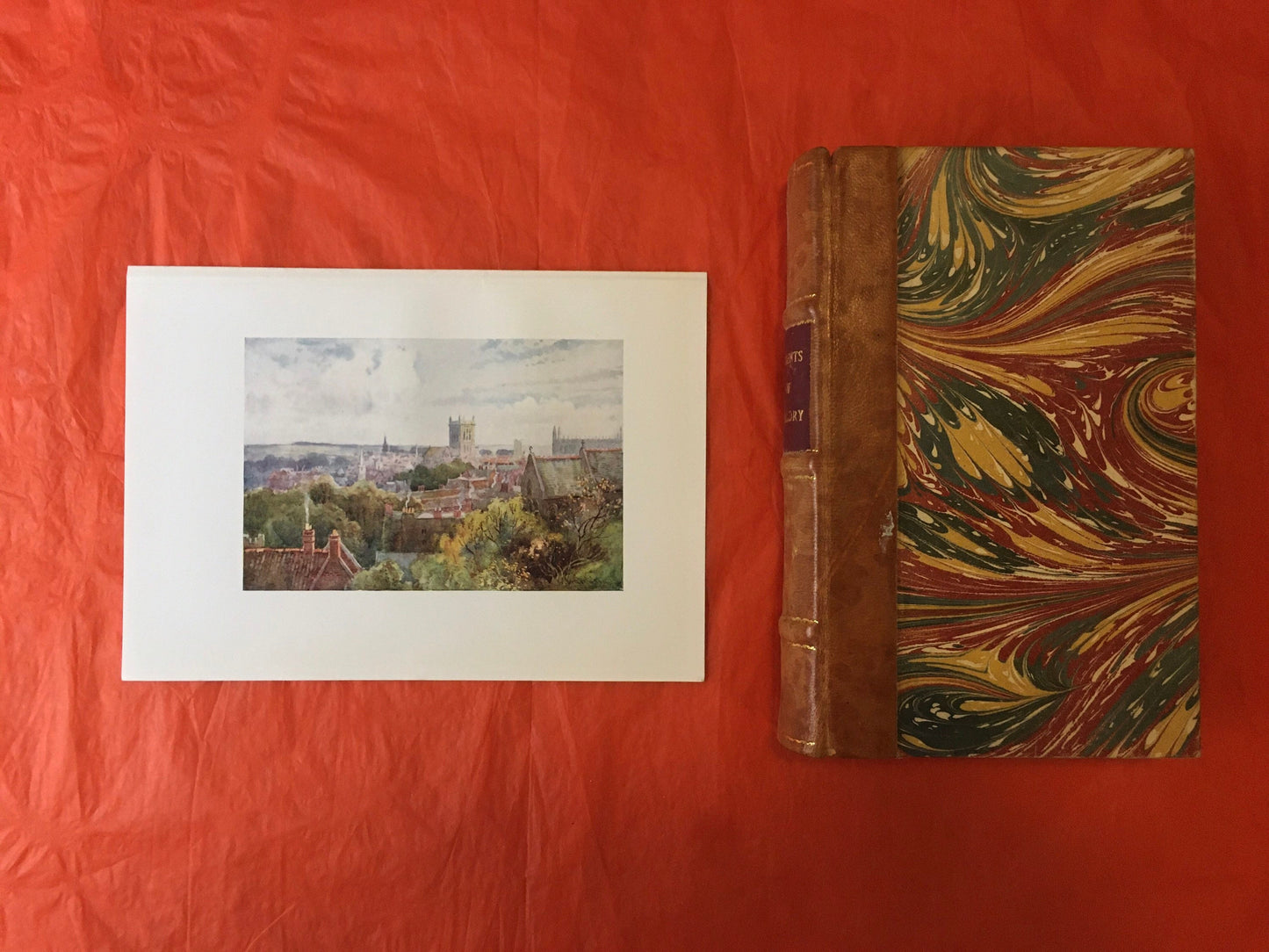 1907 CAMBRIDGE From CASTLE HILL - William Mathison - Cambridge University - Cambridge Painting - 116 Years Old