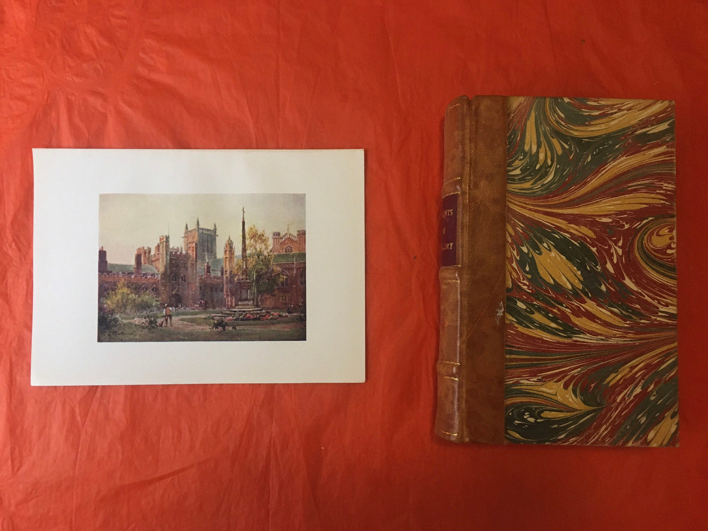 1907 CAMBRIDGE - St JOHN'S COLLEGE Gateway and Tower - William Mathison Painting - Cambridge University - Cambridge Painting - 116 Years Old