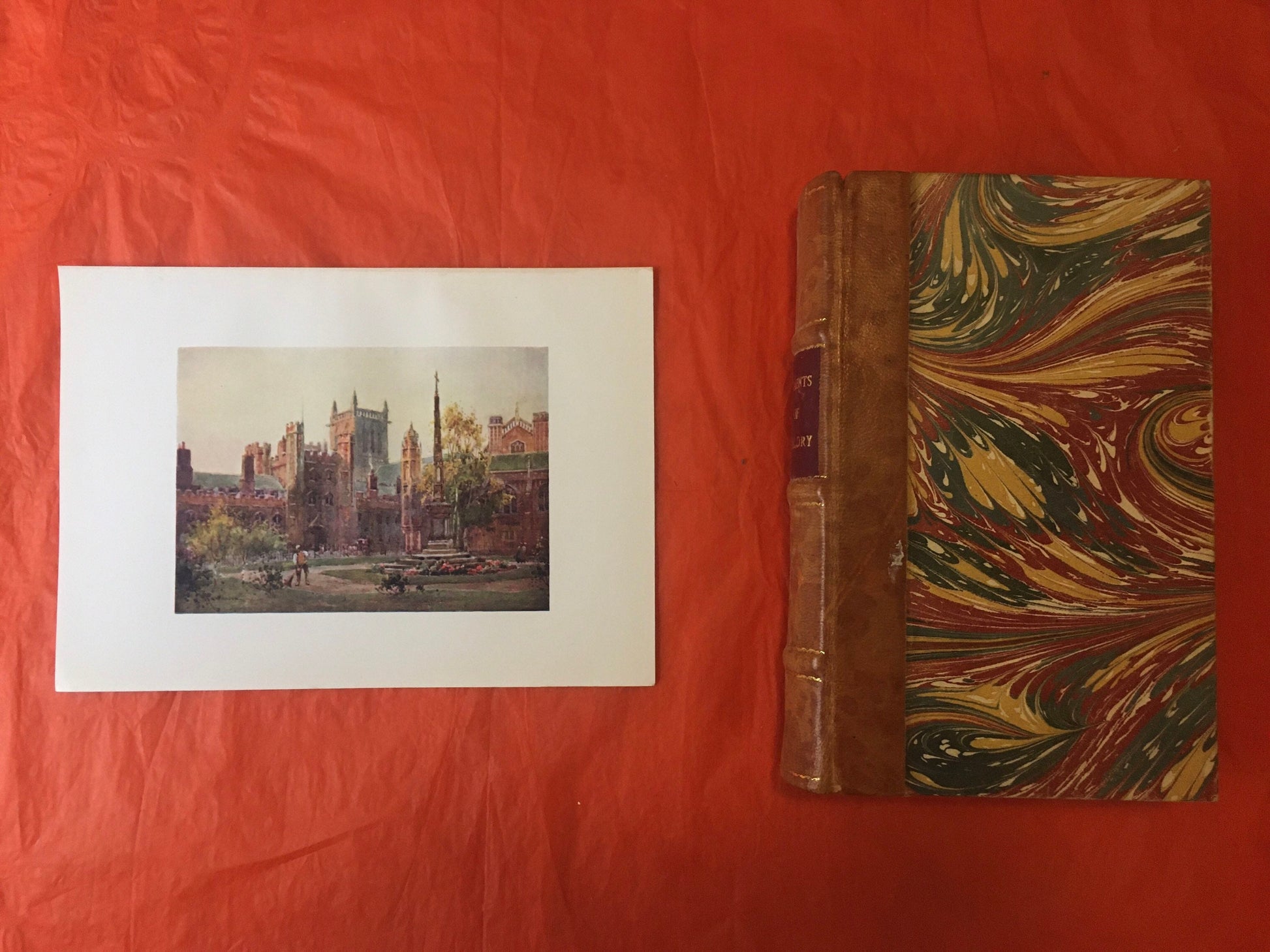 1907 CAMBRIDGE - St JOHN'S COLLEGE Gateway and Tower - William Mathison Painting - Cambridge University - Cambridge Painting - 116 Years Old