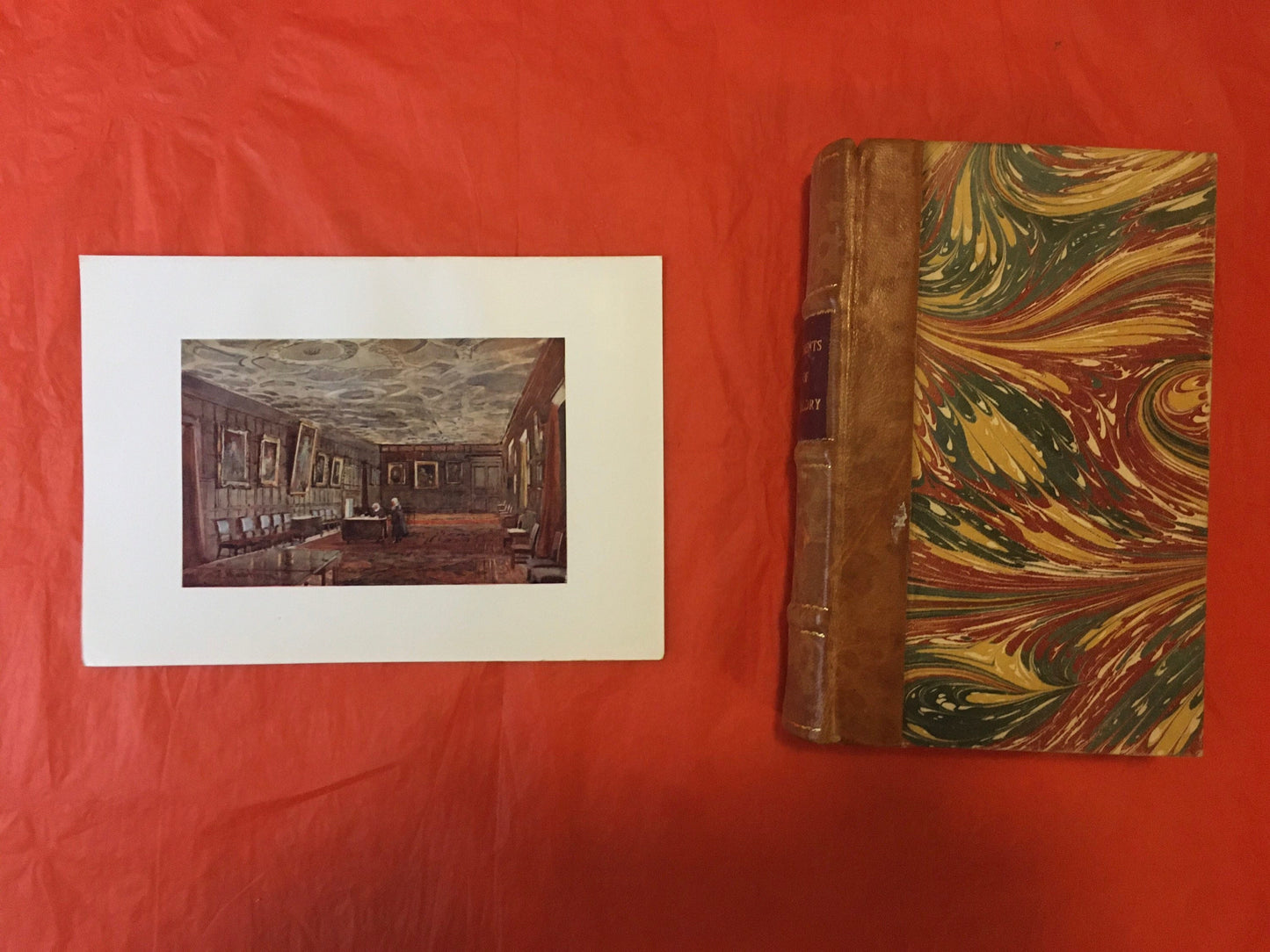 1907 CAMBRIDGE - St JOHN'S COLLEGE Combination Room - William Mathison Painting - Cambridge University - Cambridge Painting - 116 Years Old