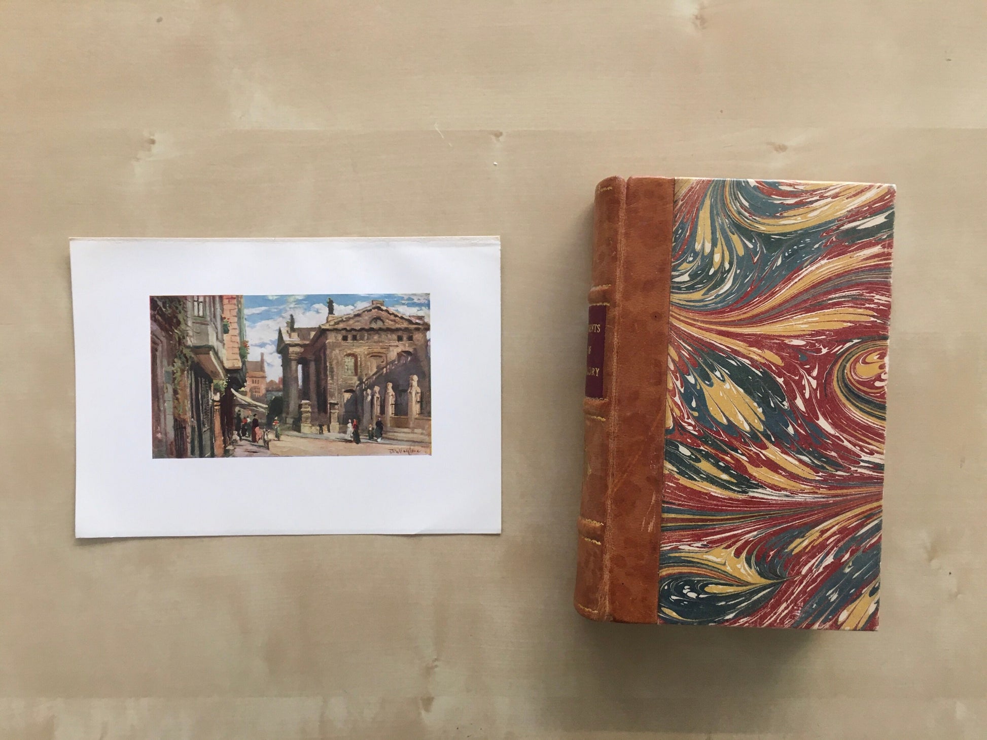 1903 OXFORD - CLARENDON BUILDING, Looking East - Oxford University Print - John Fulleylove - Antique Oxford Print - 8.5 x 6 Inches