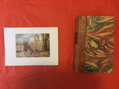 1907 CAMBRIDGE - CAIUS COLLEGE & Senate House - William Mathison Painting - Cambridge University - Cambridge Painting - 116 Years Old