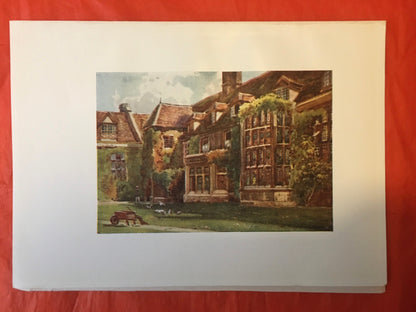 1907 CAMBRIDGE - EMMANUEL COLLEGE Old Court - William Mathison Painting - Cambridge University - Cambridge Painting - 116 Years Old