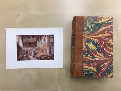 1907 CAMBRIDGE - KING'S COLLEGE Hall - William Mathison Painting - Cambridge University - Cambridge Painting - 116 Years Old