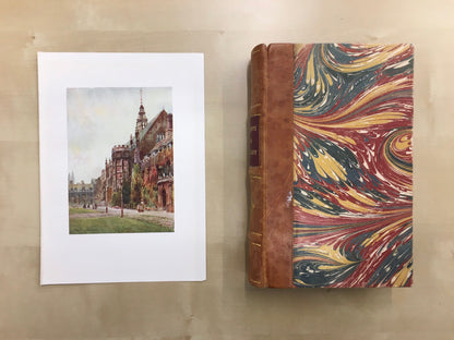 1907 CAMBRIDGE - TRINITY COLLEGE: Oriel Window - William Mathison Painting - Cambridge University - Cambridge Painting - 116 Years Old