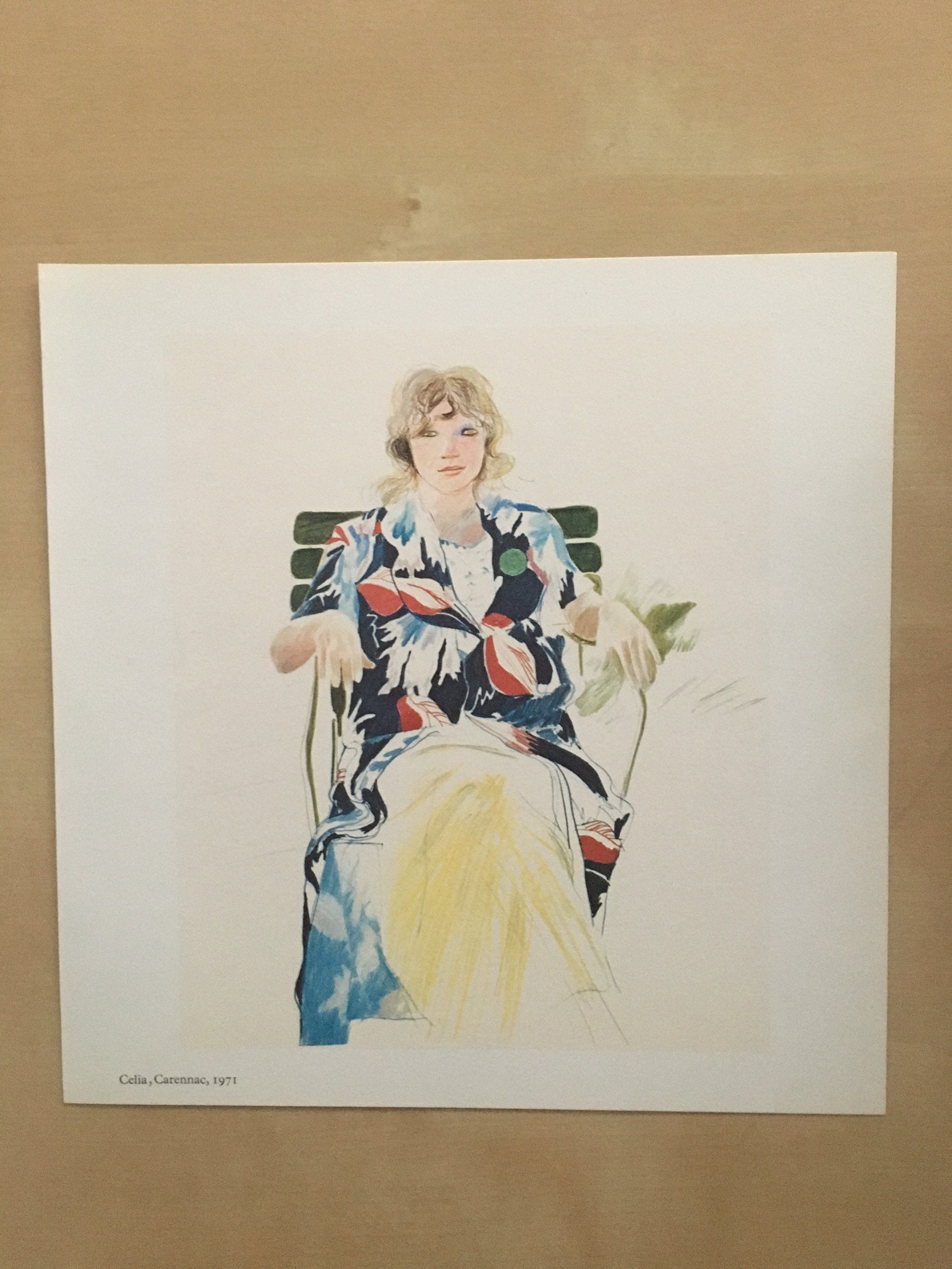 Vintage 1978 DAVID HOCKNEY - "Celia, Carennac, 1971" Print - Hockney Art - Hockney Wall Art - 8 x 8.12 Inches