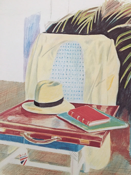 Vintage 1978 DAVID HOCKNEY - "Still Life, Taj Hotel, Bombay, 1977" Print - Hockney Art - Hockney Wall Art - 8 x 8.12 Inches
