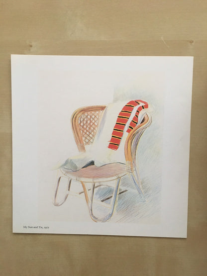 Vintage 1978 DAVID HOCKNEY - "My Suit and Tie, 1971" Print - Hockney Art - Hockney Wall Art - 8 x 8.12 Inches