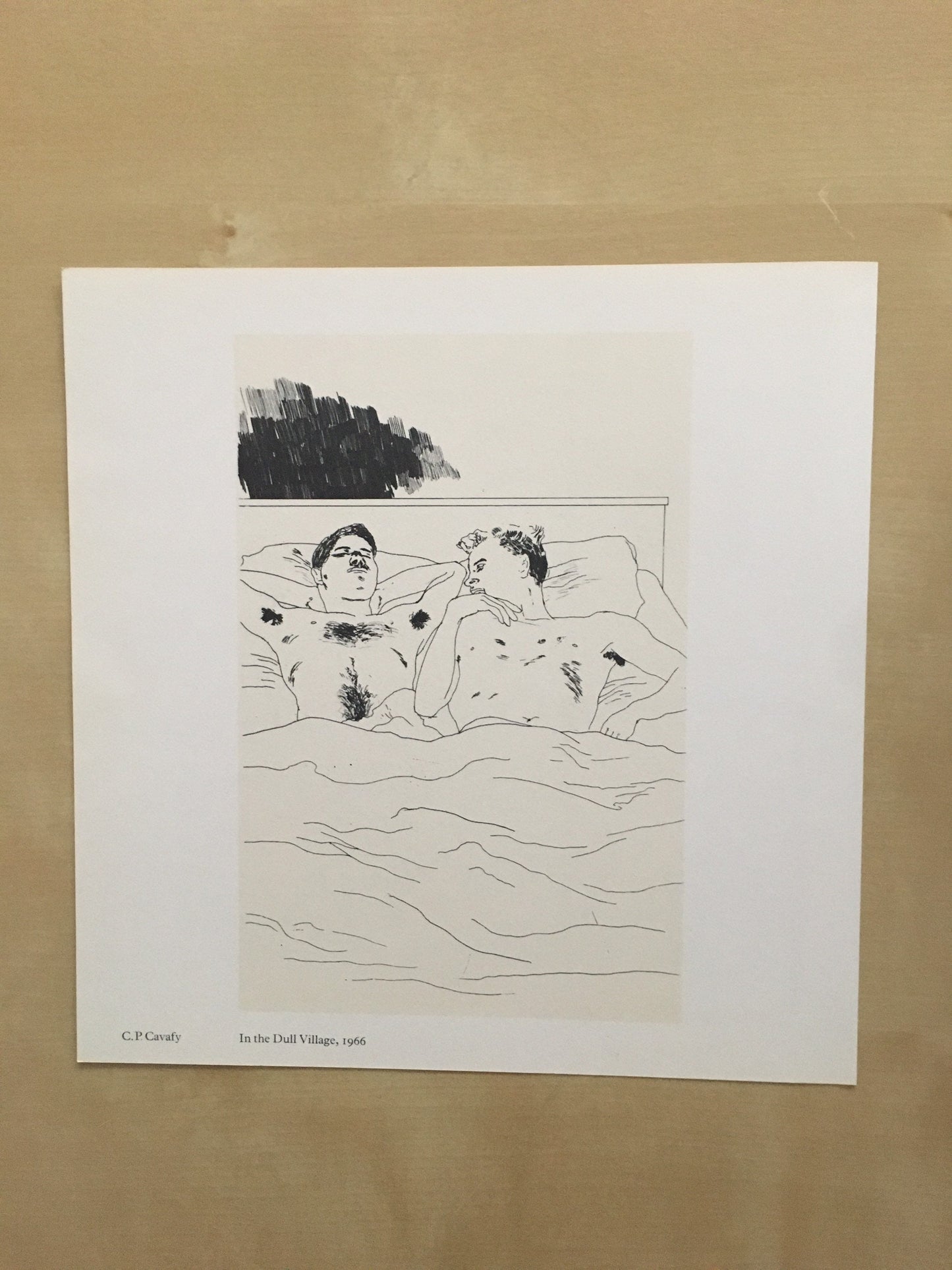 Vintage 1978 DAVID HOCKNEY - "C.P. Cavafy, In the Dull Village, 1966" Print - Hockney Art - Hockney Wall Art - 8 x 8.12 Inches
