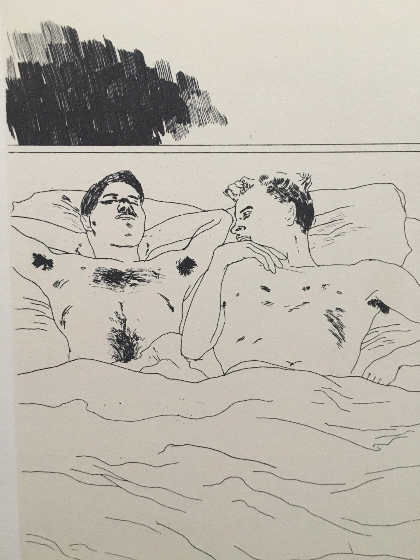 A vintage print from 1978 of "C.P. Cavafy, In the Dull Village, 1966", by the British artist, David Hockney.