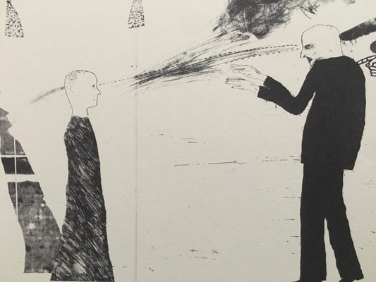 1978 DAVID HOCKNEY - "The Hypnotist, 1963" Print - Hockney Art - Hockney Wall Art - Vintage Print - 8 x 8.12 Inches