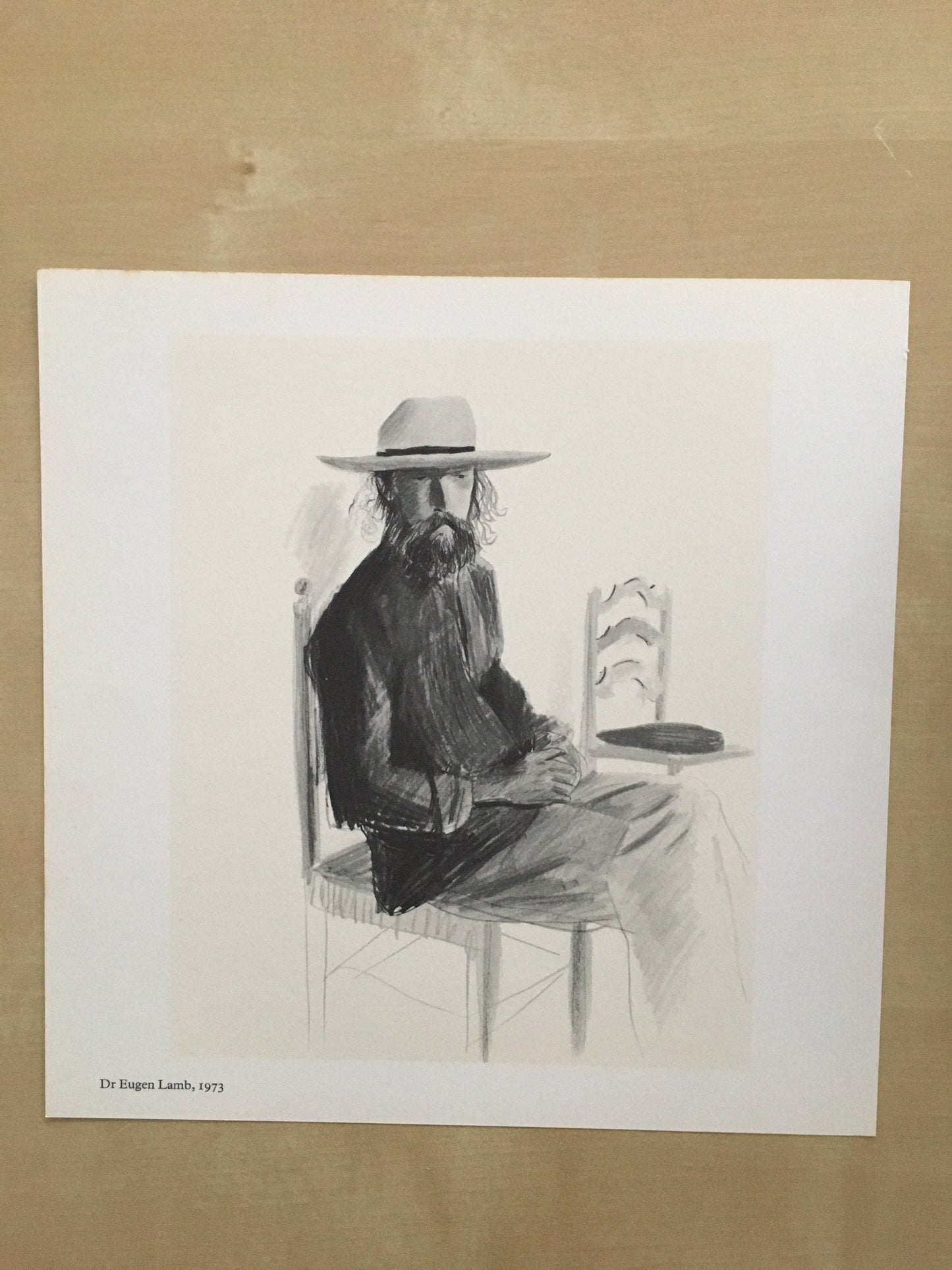 1978 DAVID HOCKNEY - "Dr Eugen Lamb, 1973" Print - Hockney Art - Hockney Wall Art - Vintage Print - 8 x 8.12 Inches