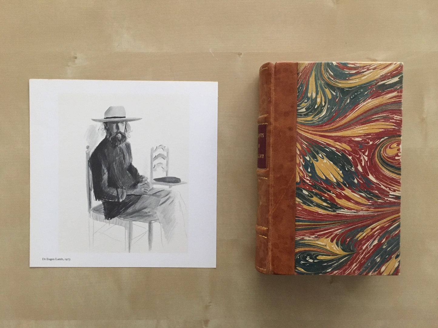 1978 DAVID HOCKNEY - "Dr Eugen Lamb, 1973" Print - Hockney Art - Hockney Wall Art - Vintage Print - 8 x 8.12 Inches