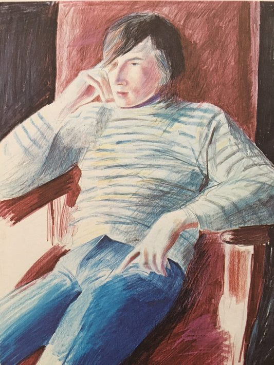 1978 DAVID HOCKNEY - "Yves Marier, Paris, 1975" Print - Hockney Art - Hockney Wall Art - Vintage Print - 8 x 8.12 Inches