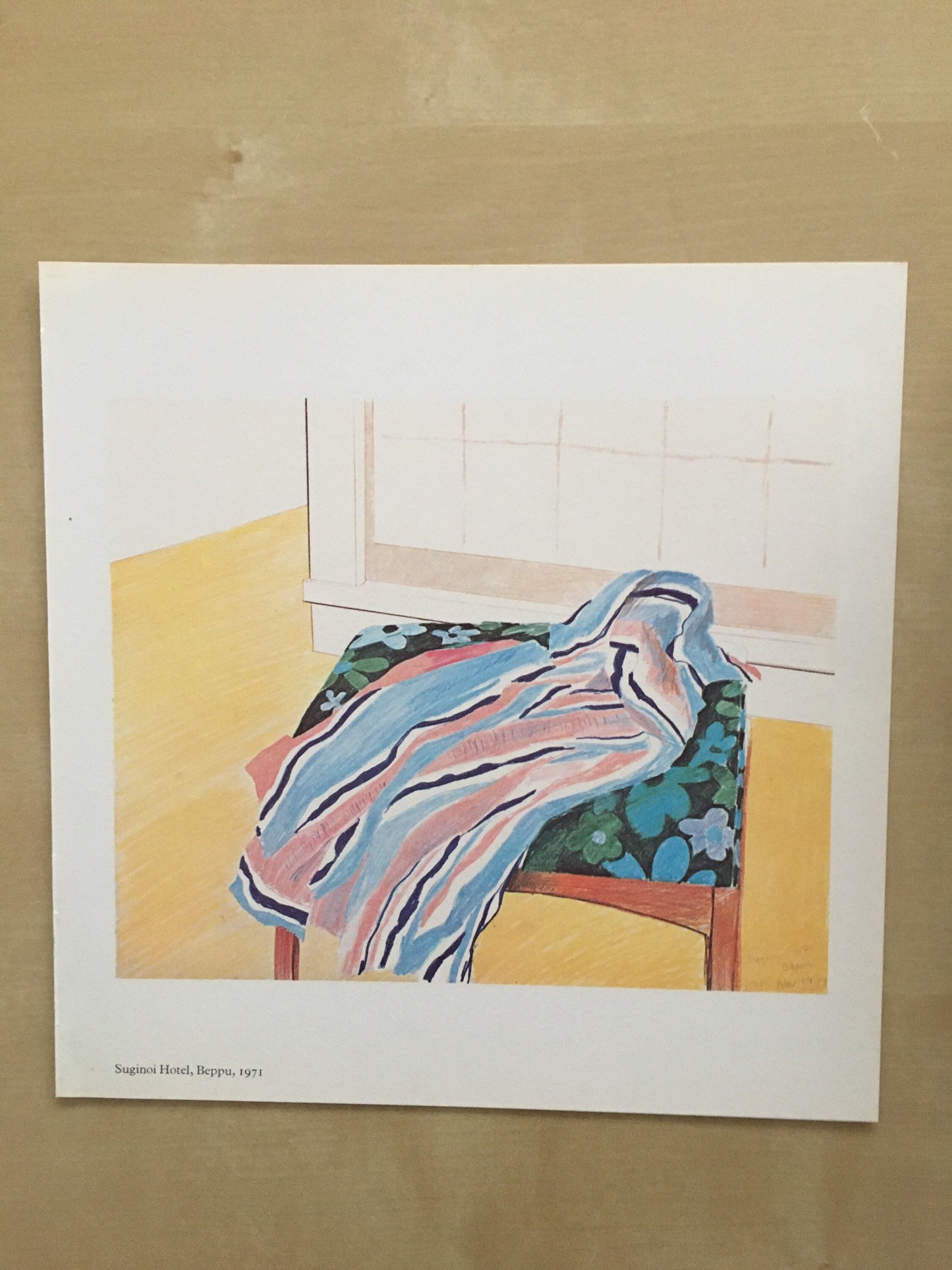 1978 DAVID HOCKNEY - "Suginoi Hotel, Beppu, 1971" Print - Hockney Art - Hockney Wall Art - Vintage Print - 8 x 8.12 Inches