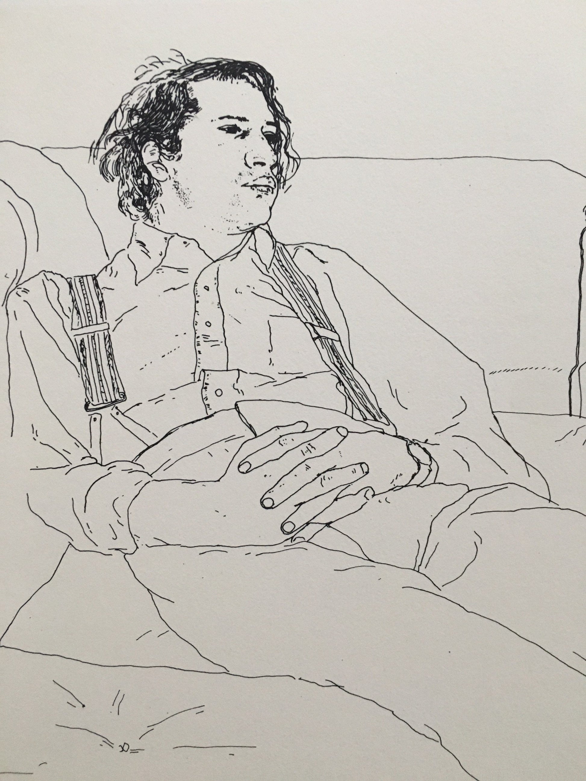 1978 DAVID HOCKNEY - "Peter, 1972" Print - Hockney Art - Hockney Wall Art - Vintage Print - 8 x 8.12 Inches