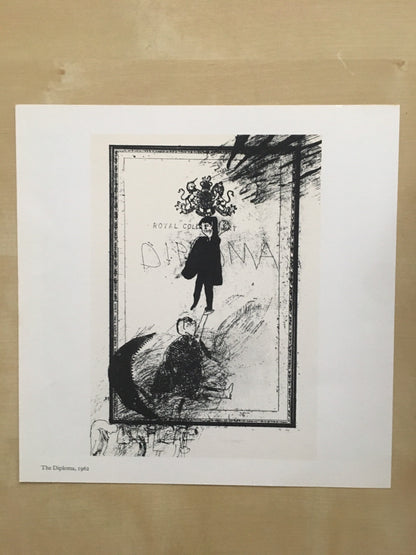1978 DAVID HOCKNEY - "The Diploma, 1962" Print - Hockney Art - Hockney Wall Art - Vintage Print - 8 x 8.12 Inches