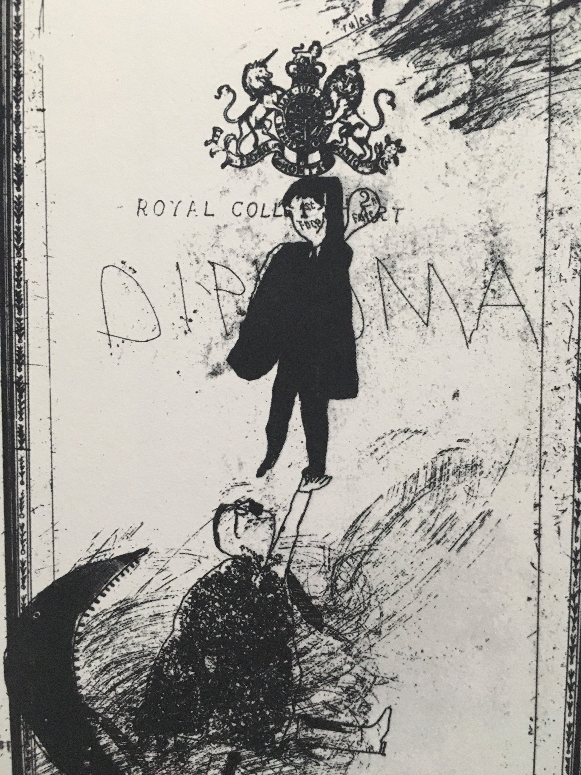 1978 DAVID HOCKNEY - "The Diploma, 1962" Print - Hockney Art - Hockney Wall Art - Vintage Print - 8 x 8.12 Inches