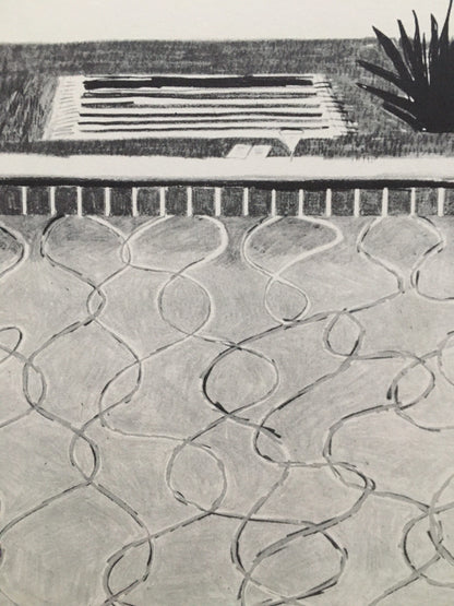 1978 DAVID HOCKNEY - "Drawing of a Pool and Towel, 1971" Print - Hockney Art - Hockney Wall Art - Vintage Print - 8 x 8.12 Inches