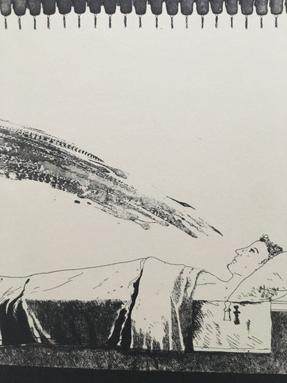 Vintage 1978 DAVID HOCKNEY - "Cold Water About to Hit the Prince, 1969" Print - Hockney Art - Hockney Wall Art - 8 x 8.12 Inches