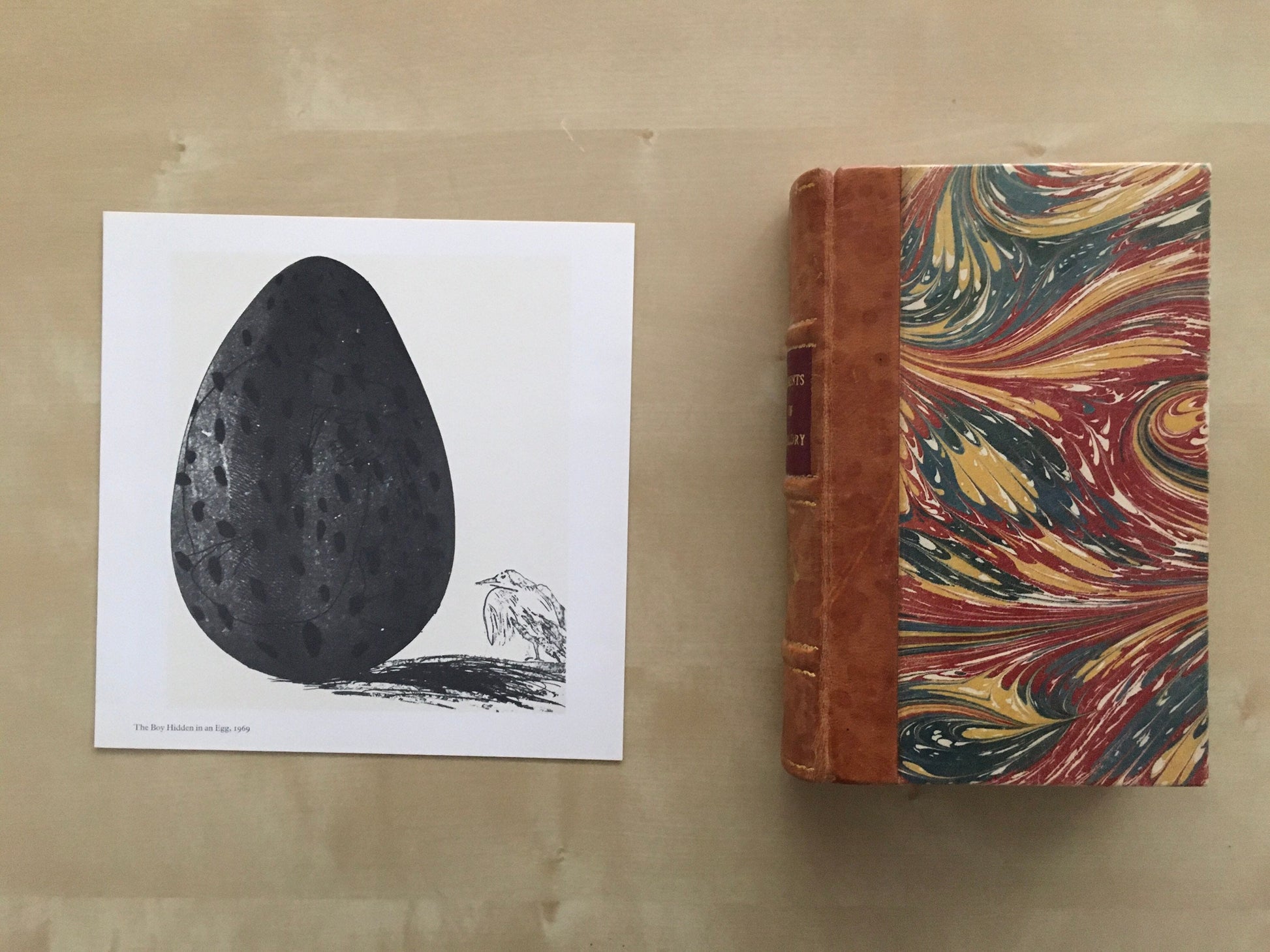 Vintage 1978 DAVID HOCKNEY - "The Boy Hidden in an Egg, 1969" Print - Hockney Art - Hockney Wall Art - 8 x 8.12 Inches