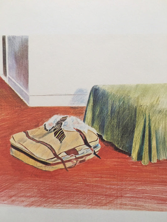 1978 DAVID HOCKNEY - "Hotel Room, Host Springs, Arkansaw, 1976" Print - Hockney Art - Hockney Wall Art - Vintage Print - 8 x 8.12 Inches