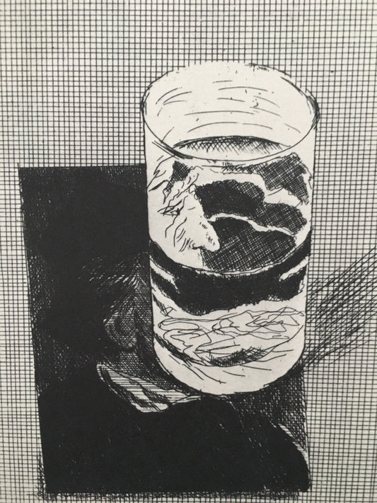 Vintage 1978 DAVID HOCKNEY - "Postcard of Richard Wagner with a Glass of Water, 1973" Print - Hockney Art - Hockney Wall Art - Vintage Print