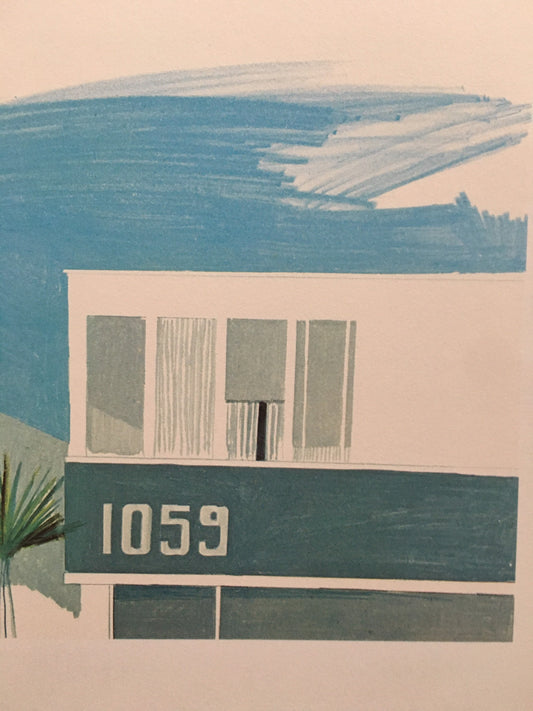 Vintage 1978 DAVID HOCKNEY - "1059 Baboa Boulevard, 1967" Print - Hockney Art - Hockney Wall Art - 8 x 8.12 Inches