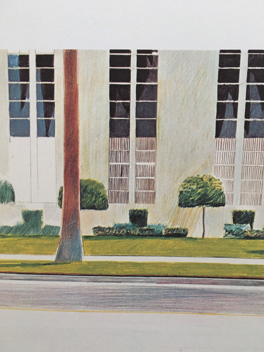 1978 DAVID HOCKNEY - "Rampau Boulevard, Los Angeles, 1976" Print - Hockney Art - Hockney Wall Art - Vintage Print - 8 x 8.12 Inches